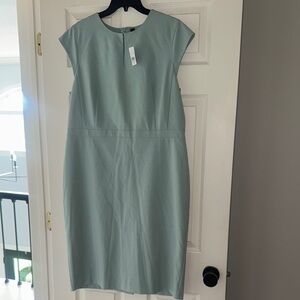 Ann Taylor Green Sheath Midi Dress